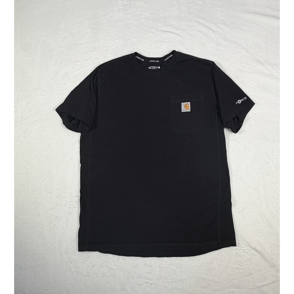 Carhartt Force Relaxed Fit Pocket T Shirt Black Logo Pocket Medium